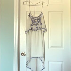 White and blue dress